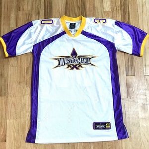 2014 WWE WRESTLEMANIA 30 FOOTBALL JERSEY 💜💛⚜️⚜️